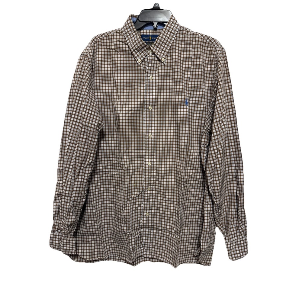 Ralph Lauren Mens Size XL Cotton Stretch Button Down Shirt Long Sleeve